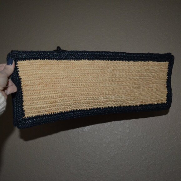 NEW NWOT $2650 Saint Laurent Rive Gauche Raffia Leather Tote Bag - Picture 4 of 11